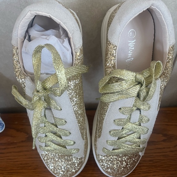 Gold Glitter Sneakers - Picture 1 of 11